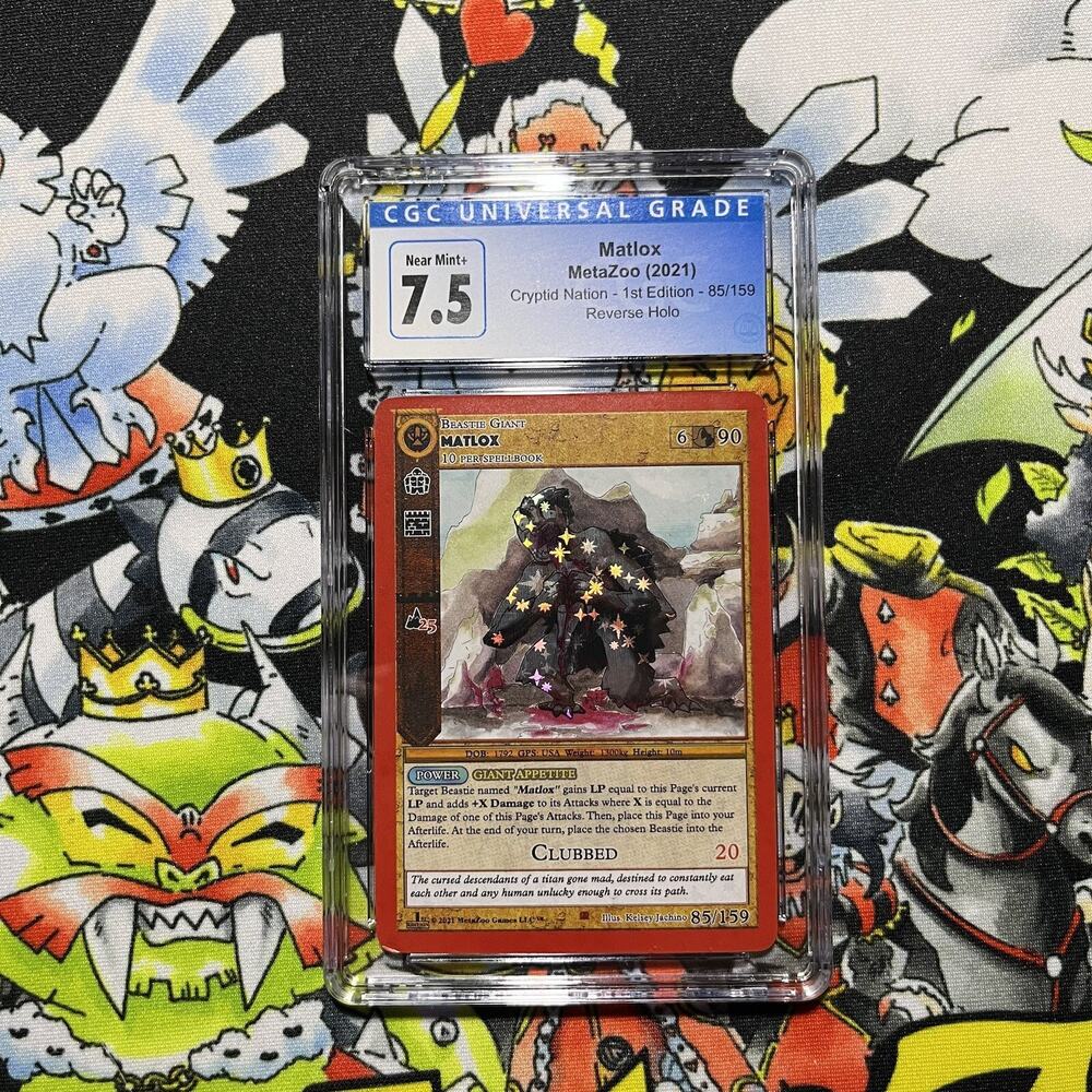 Metazoo Matlox Near Mint 7.5 CGC Reverse Holo Cryptid Nation 1st Edition